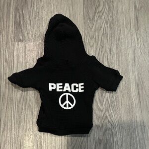 Black Hoodie with Peace Sign XXS